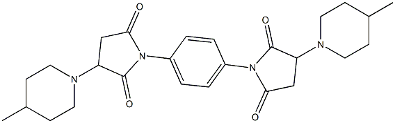 3-(4-methyl-1-piperidinyl)-1-{4-[3-(4-methyl-1-piperidinyl)-2,5-dioxo-1-pyrrolidinyl]phenyl}-2,5-pyrrolidinedione Struktur