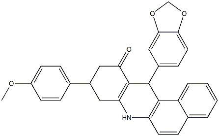 12-(1,3-benzodioxol-5-yl)-9-(4-methoxyphenyl)-8,9,10,12-tetrahydrobenzo[a]acridin-11(7H)-one Struktur