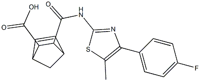 3-({[4-(4-fluorophenyl)-5-methyl-1,3-thiazol-2-yl]amino}carbonyl)bicyclo[2.2.1]hept-5-ene-2-carboxylic acid Struktur