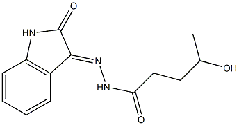 4-hydroxy-N'-(2-oxo-1,2-dihydro-3H-indol-3-ylidene)pentanohydrazide Struktur