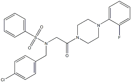 N-(4-chlorobenzyl)-N-{2-[4-(2-fluorophenyl)-1-piperazinyl]-2-oxoethyl}benzenesulfonamide Struktur