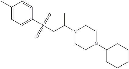 1-cyclohexyl-4-{1-methyl-2-[(4-methylphenyl)sulfonyl]ethyl}piperazine Struktur