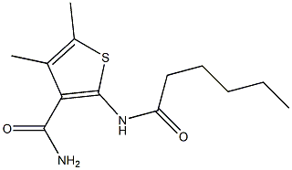 2-(hexanoylamino)-4,5-dimethyl-3-thiophenecarboxamide Struktur