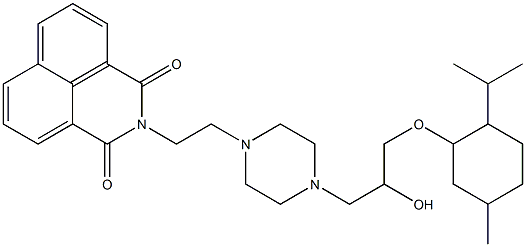 2-[2-(4-{2-hydroxy-3-[(2-isopropyl-5-methylcyclohexyl)oxy]propyl}piperazin-1-yl)ethyl]-1H-benzo[de]isoquinoline-1,3(2H)-dione Struktur