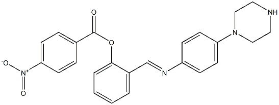 2-({[4-(1-piperazinyl)phenyl]imino}methyl)phenyl 4-nitrobenzoate Struktur