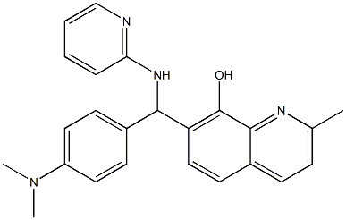 7-[[4-(dimethylamino)phenyl](2-pyridinylamino)methyl]-2-methyl-8-quinolinol Struktur