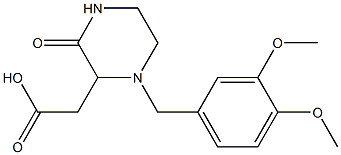 [1-(3,4-dimethoxybenzyl)-3-oxo-2-piperazinyl]acetic acid Struktur