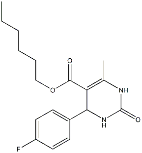 hexyl 4-(4-fluorophenyl)-6-methyl-2-oxo-1,2,3,4-tetrahydro-5-pyrimidinecarboxylate Struktur