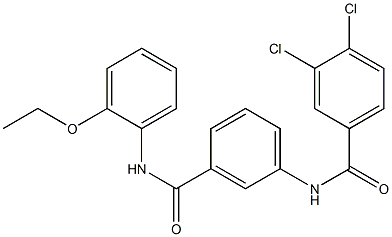 3,4-dichloro-N-{3-[(2-ethoxyanilino)carbonyl]phenyl}benzamide Struktur