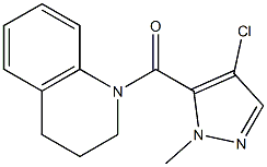 1-[(4-chloro-1-methyl-1H-pyrazol-5-yl)carbonyl]-1,2,3,4-tetrahydroquinoline Struktur