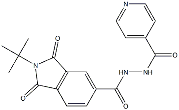 2-(1,1-dimethylethyl)-1,3-dioxo-N'-(pyridin-4-ylcarbonyl)-2,3-dihydro-1H-isoindole-5-carbohydrazide Struktur