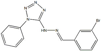 3-bromobenzaldehyde (1-phenyl-1H-tetraazol-5-yl)hydrazone Struktur