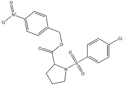 {4-nitrophenyl}methyl 1-[(4-chlorophenyl)sulfonyl]pyrrolidine-2-carboxylate Struktur