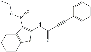 ethyl 2-[(3-phenyl-2-propynoyl)amino]-4,5,6,7-tetrahydro-1-benzothiophene-3-carboxylate Struktur