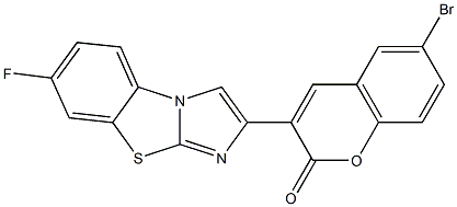 6-bromo-3-(7-fluoroimidazo[2,1-b][1,3]benzothiazol-2-yl)-2H-chromen-2-one Struktur