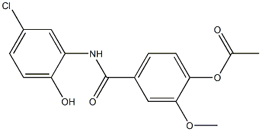 4-[(5-chloro-2-hydroxyanilino)carbonyl]-2-methoxyphenyl acetate Struktur