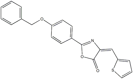 2-[4-(benzyloxy)phenyl]-4-(2-thienylmethylene)-1,3-oxazol-5(4H)-one Struktur