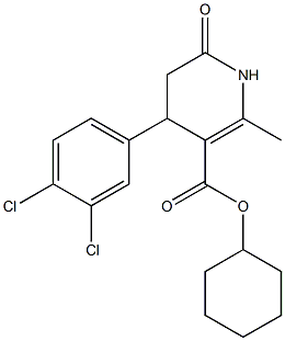 cyclohexyl 4-(3,4-dichlorophenyl)-2-methyl-6-oxo-1,4,5,6-tetrahydro-3-pyridinecarboxylate Struktur