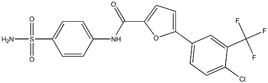 N-[4-(aminosulfonyl)phenyl]-5-[4-chloro-3-(trifluoromethyl)phenyl]-2-furamide Struktur