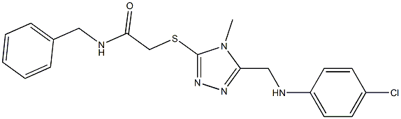 2-[(5-{[(4-chlorophenyl)amino]methyl}-4-methyl-4H-1,2,4-triazol-3-yl)sulfanyl]-N-(phenylmethyl)acetamide Struktur