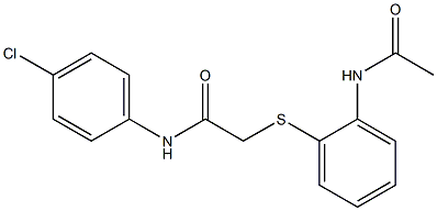 2-{[2-(acetylamino)phenyl]sulfanyl}-N-(4-chlorophenyl)acetamide Struktur