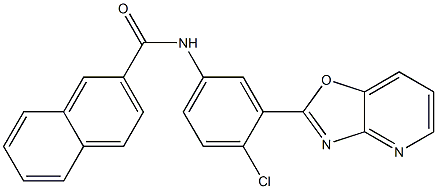 N-(4-chloro-3-[1,3]oxazolo[4,5-b]pyridin-2-ylphenyl)-2-naphthamide Struktur