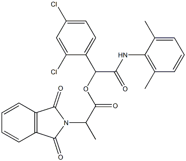 1-(2,4-dichlorophenyl)-2-(2,6-dimethylanilino)-2-oxoethyl 2-(1,3-dioxo-1,3-dihydro-2H-isoindol-2-yl)propanoate Struktur