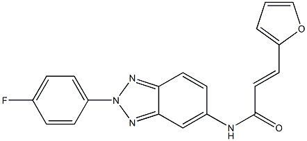 N-[2-(4-fluorophenyl)-2H-1,2,3-benzotriazol-5-yl]-3-(2-furyl)acrylamide Struktur