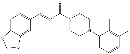 1-[3-(1,3-benzodioxol-5-yl)acryloyl]-4-(2,3-dimethylphenyl)piperazine Struktur