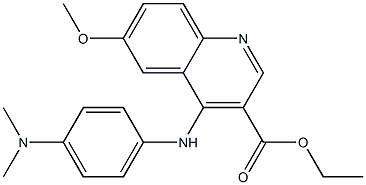 ethyl 4-[4-(dimethylamino)anilino]-6-methoxy-3-quinolinecarboxylate Struktur