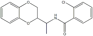 2-chloro-N-[1-(2,3-dihydro-1,4-benzodioxin-2-yl)ethyl]benzamide Struktur