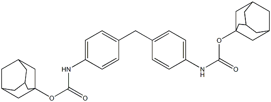 1-adamantyl 4-(4-{[(1-adamantyloxy)carbonyl]amino}benzyl)phenylcarbamate Struktur