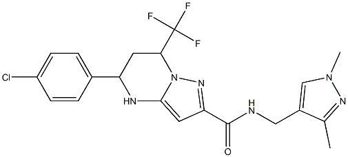 5-(4-chlorophenyl)-N-[(1,3-dimethyl-1H-pyrazol-4-yl)methyl]-7-(trifluoromethyl)-4,5,6,7-tetrahydropyrazolo[1,5-a]pyrimidine-2-carboxamide Struktur