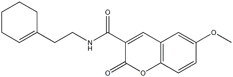 N-(2-cyclohex-1-en-1-ylethyl)-6-(methyloxy)-2-oxo-2H-chromene-3-carboxamide Struktur