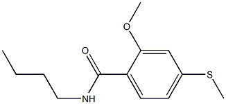 N-butyl-2-methoxy-4-(methylsulfanyl)benzamide Struktur