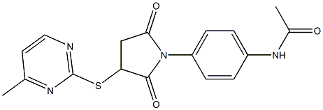 N-(4-{3-[(4-methyl-2-pyrimidinyl)sulfanyl]-2,5-dioxo-1-pyrrolidinyl}phenyl)acetamide Struktur