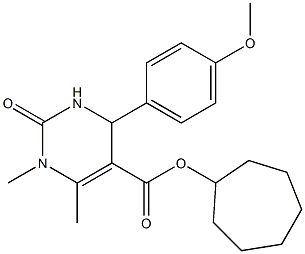 cycloheptyl 4-(4-methoxyphenyl)-1,6-dimethyl-2-oxo-1,2,3,4-tetrahydro-5-pyrimidinecarboxylate Struktur