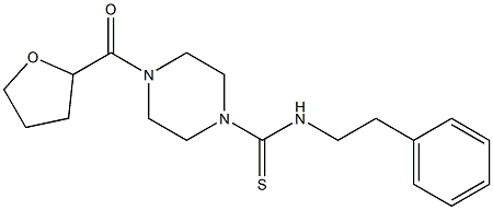 N-(2-phenylethyl)-4-(tetrahydro-2-furanylcarbonyl)-1-piperazinecarbothioamide Struktur