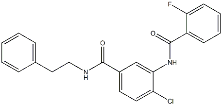 4-chloro-3-[(2-fluorobenzoyl)amino]-N-(2-phenylethyl)benzamide Struktur