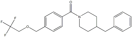 4-benzyl-1-{4-[(2,2,2-trifluoroethoxy)methyl]benzoyl}piperidine Struktur