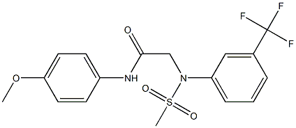 N-(4-methoxyphenyl)-2-[(methylsulfonyl)-3-(trifluoromethyl)anilino]acetamide Struktur