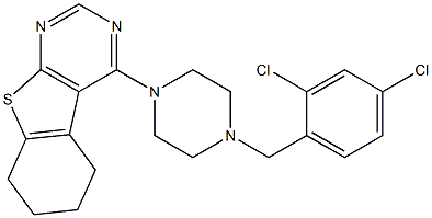 4-[4-(2,4-dichlorobenzyl)-1-piperazinyl]-5,6,7,8-tetrahydro[1]benzothieno[2,3-d]pyrimidine Struktur