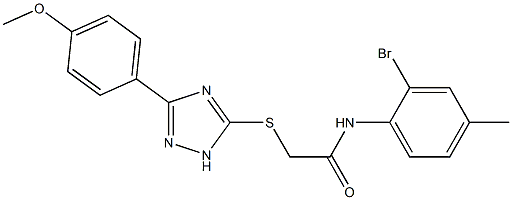 N-(2-bromo-4-methylphenyl)-2-{[3-(4-methoxyphenyl)-1H-1,2,4-triazol-5-yl]sulfanyl}acetamide Struktur