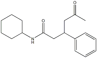 N-cyclohexyl-5-oxo-3-phenylhexanamide Struktur