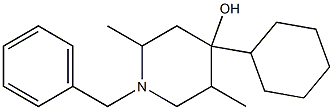 1-benzyl-4-cyclohexyl-2,5-dimethyl-4-piperidinol Struktur