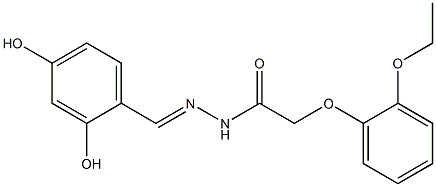 N'-(2,4-dihydroxybenzylidene)-2-(2-ethoxyphenoxy)acetohydrazide Struktur