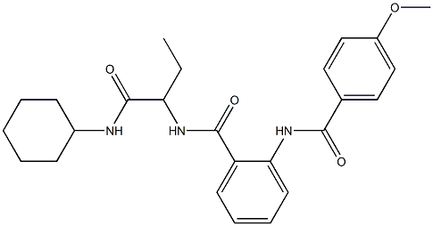 N-{1-[(cyclohexylamino)carbonyl]propyl}-2-[(4-methoxybenzoyl)amino]benzamide Struktur