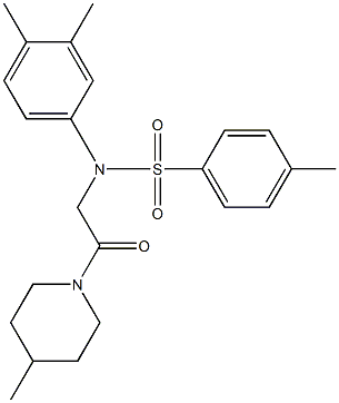 N-(3,4-dimethylphenyl)-4-methyl-N-[2-(4-methyl-1-piperidinyl)-2-oxoethyl]benzenesulfonamide Struktur