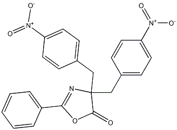 4,4-bis{4-nitrobenzyl}-2-phenyl-1,3-oxazol-5(4H)-one Struktur