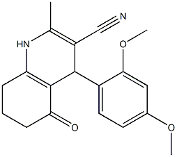 4-(2,4-dimethoxyphenyl)-2-methyl-5-oxo-1,4,5,6,7,8-hexahydro-3-quinolinecarbonitrile Struktur